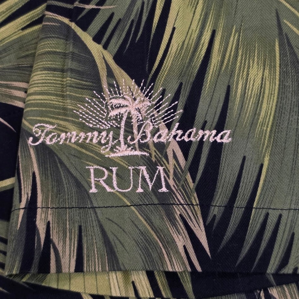 Tommy Bahama Mens XL Special Rum Camp Shirt Black Green Silk Tropical Floral NEW - Picture 4 of 9